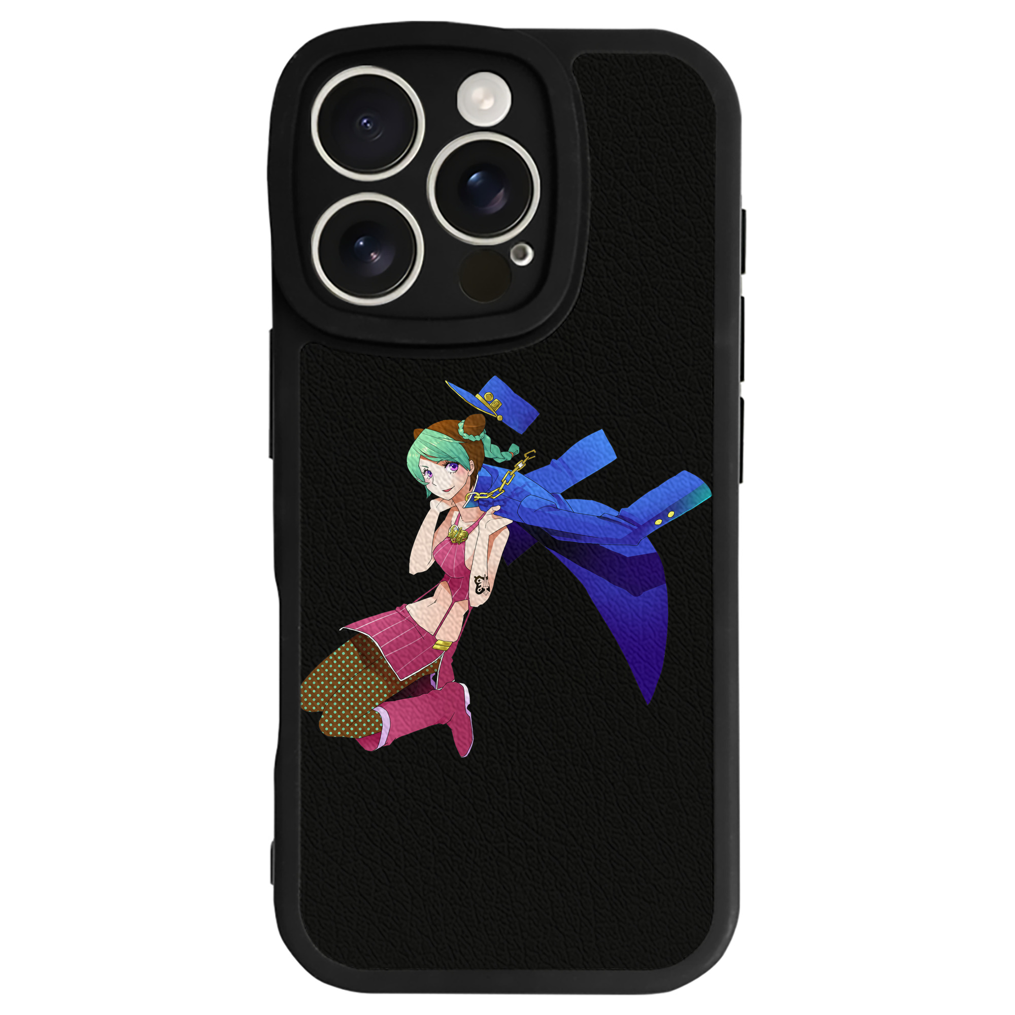 （画像用） "ジョジョの奇妙な冒険 くうじょう ジョリーン JoJo's Bizarre Adventure Jolyne Cujoh " 【iPhone 16シリーズ対応】シリコンスマホケース（レザー調） 材質：シリコン